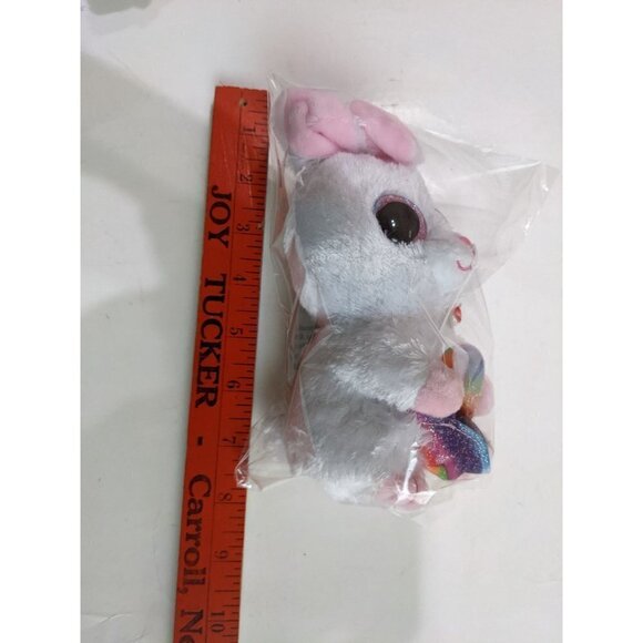 New TY Beanie boo Rabbit Sunday sparkle eyes rainbow basket  Easter  9" … - Picture 12 of 12
